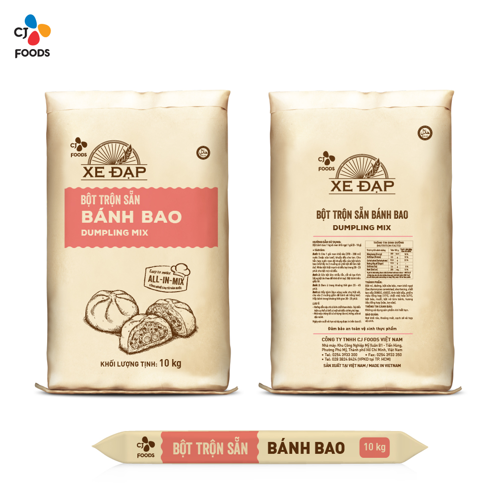 Bột Trộn Sẵn Bánh Bao CJ Xe Đạp - 10 kg