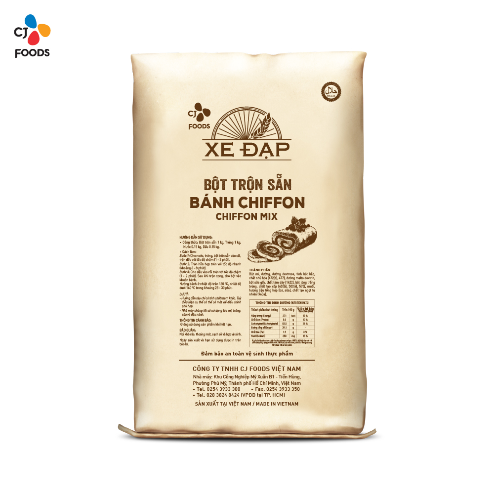 Bột Trộn Sẵn Bánh Chiffon Xe Đạp - 10 kg