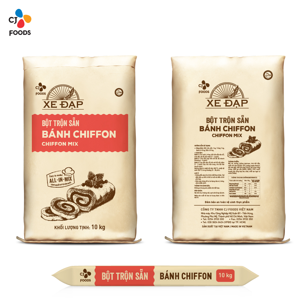 Bột Trộn Sẵn Bánh Chiffon Xe Đạp - 10 kg