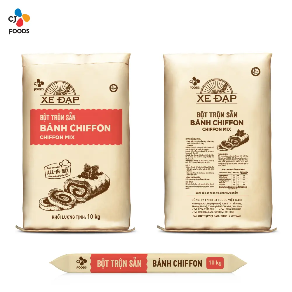 Bột Trộn Sẵn Bánh Chiffon Xe Đạp - 10 kg