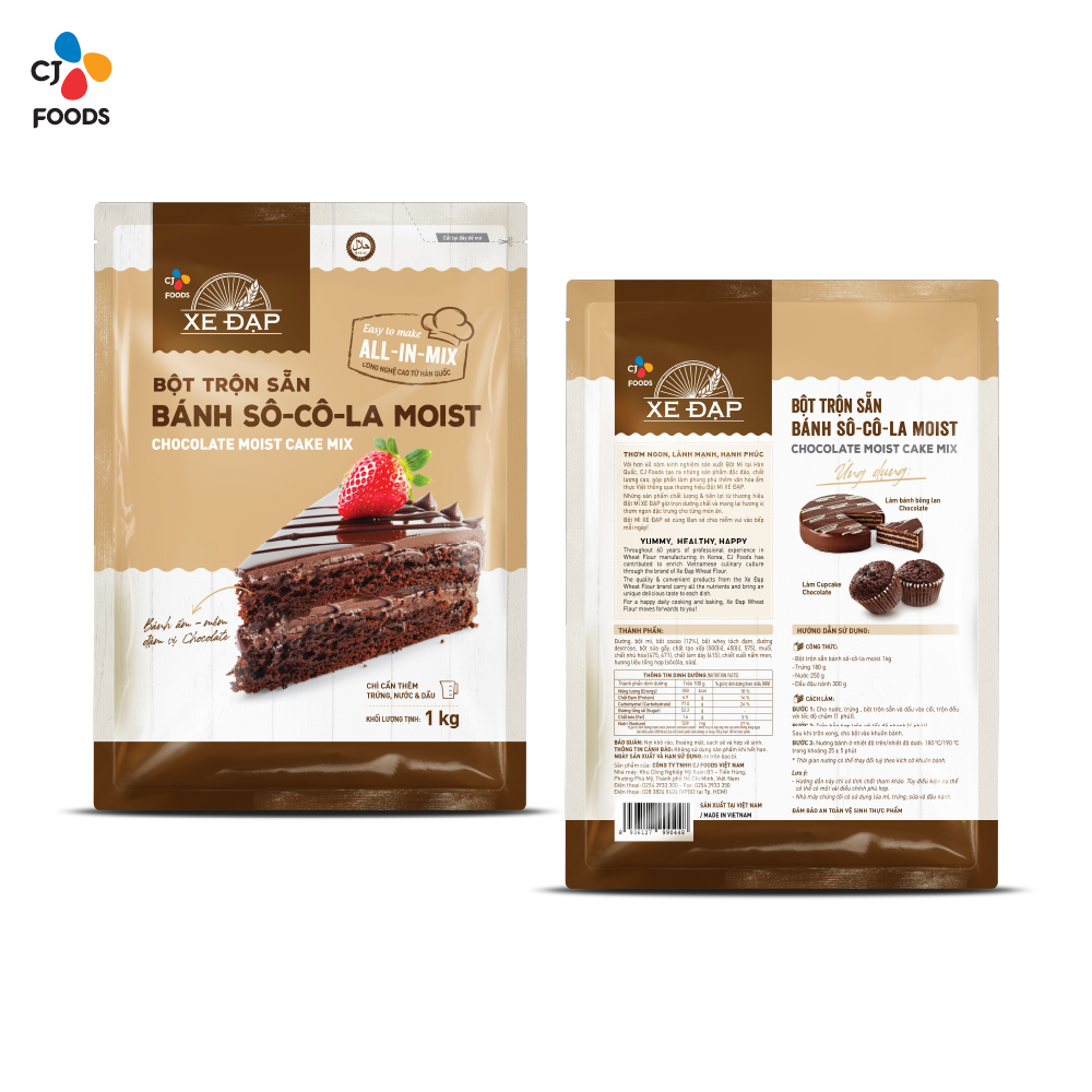 Bột Trộn Sẵn Sô-Cô-La Moist CJ Xe Đạp