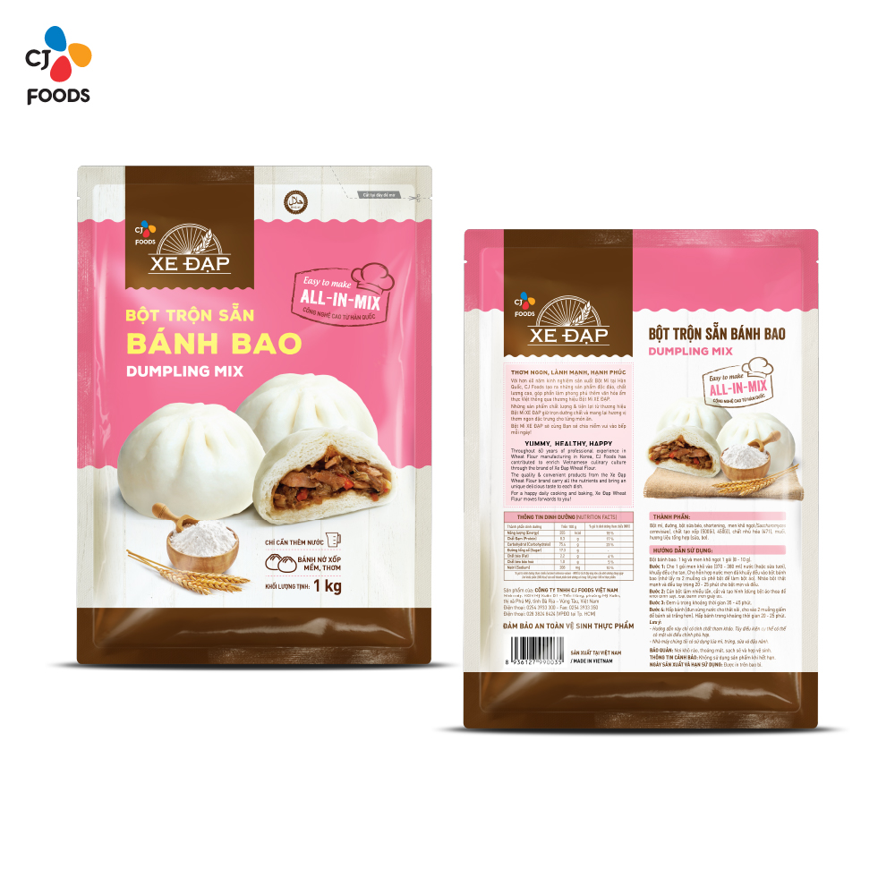Bột Trộn Sẵn Bánh Bao CJ Xe Đạp - 1 kg