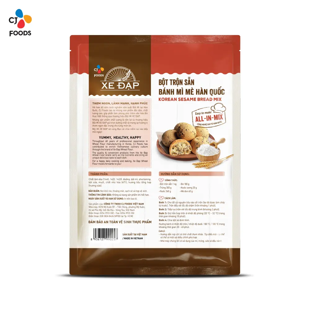 Bột trộn sẵn Bánh Mì Mè Hàn Quốc - 1kg