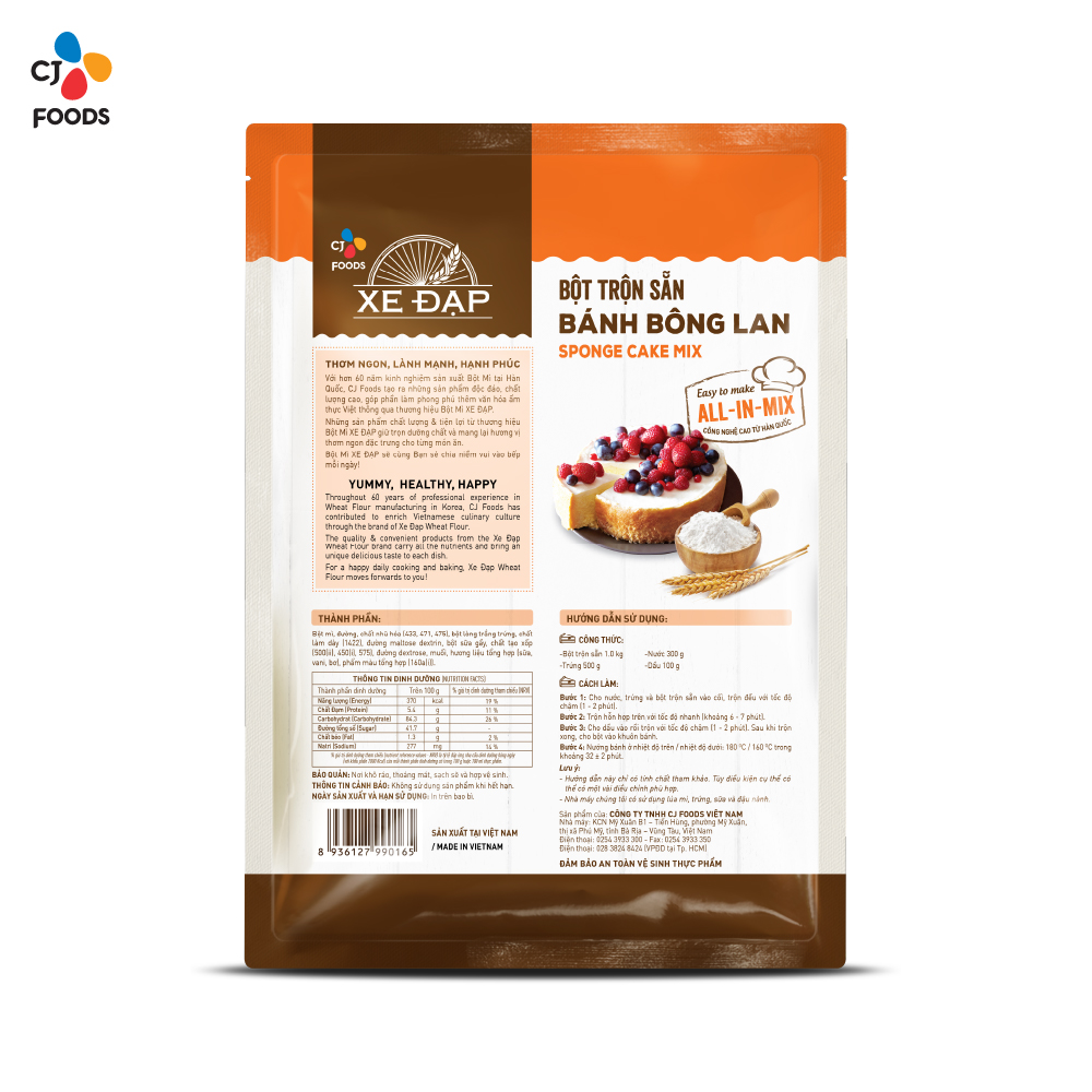Bột Trộn Sẵn Bánh Bông Lan Xe Đạp - 1 kg