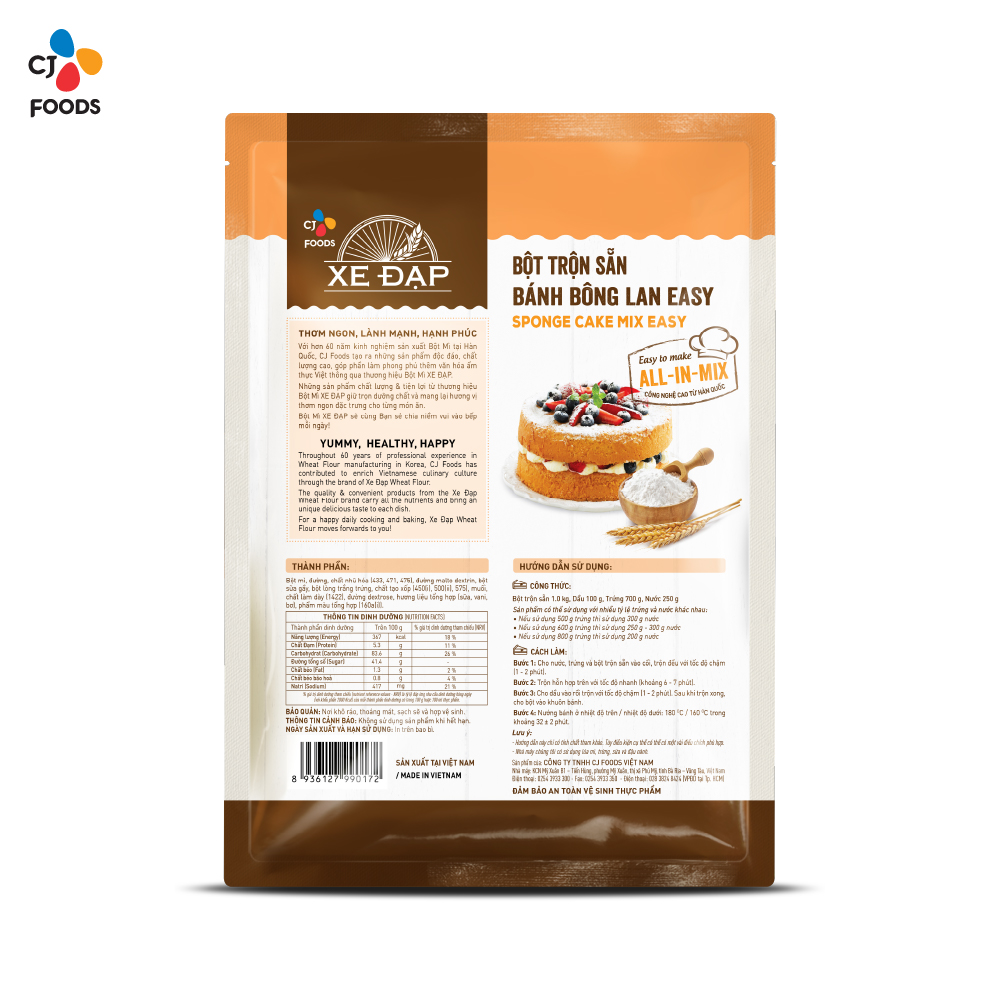 Bột Trộn Sẵn Bánh Bông Lan Easy Xe Đạp - 1 kg
