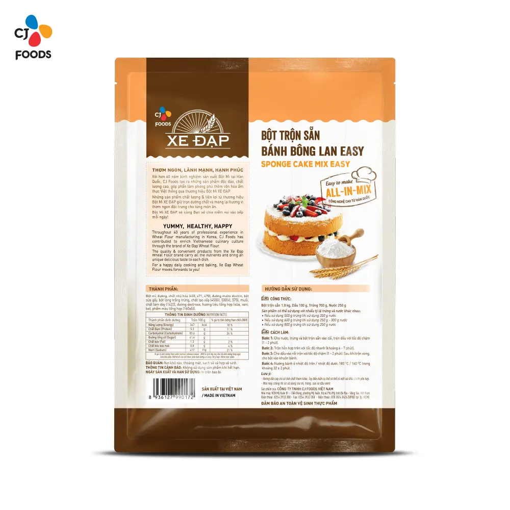 Bột Trộn Sẵn Bánh Bông Lan Easy Xe Đạp - 1 kg