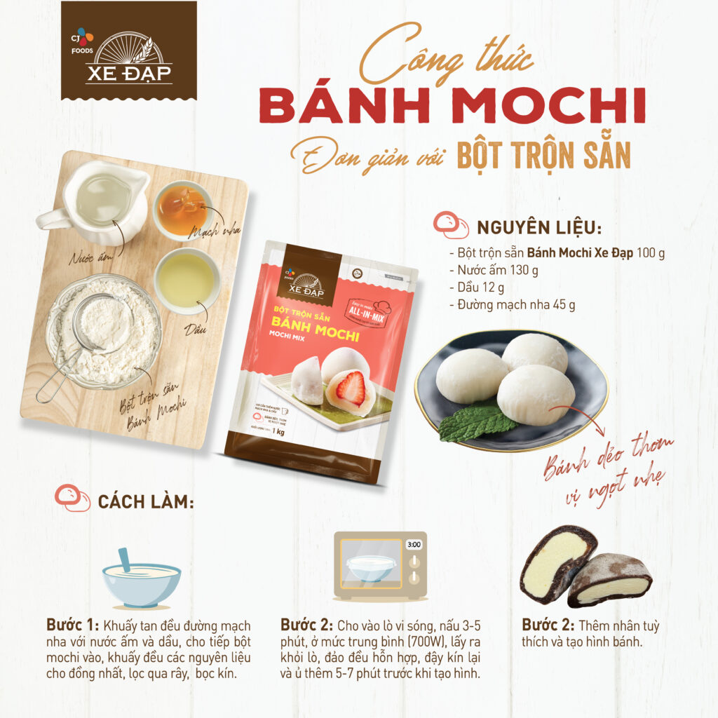 Bột trộn sẵn Bánh Mochi CJ Xe Đạp