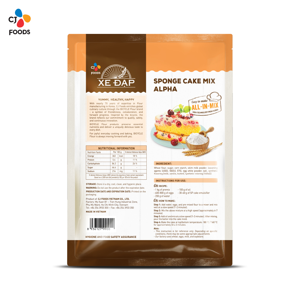 Alpha Bicycle Ready-to-Mix Sponge Cake Mix - 1 kg