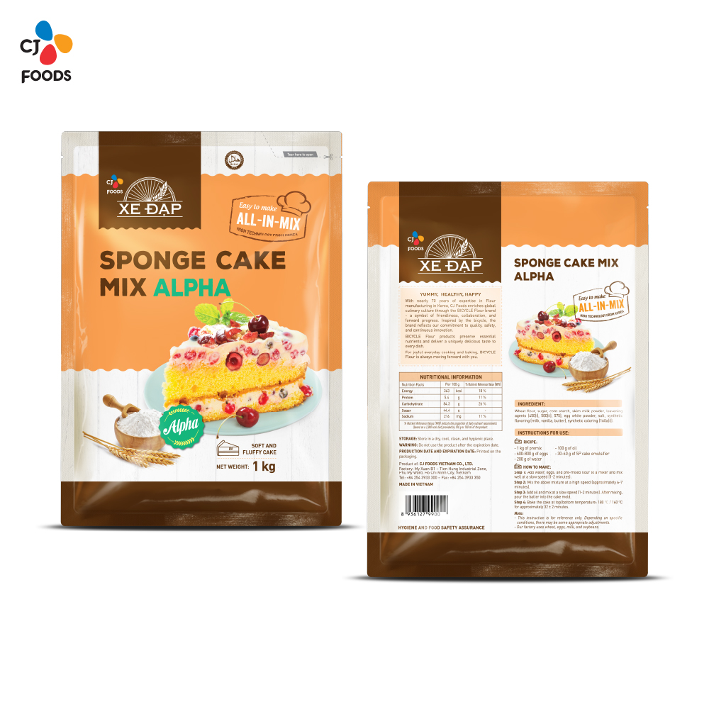 Alpha Bicycle Ready-to-Mix Sponge Cake Mix - 1 kg