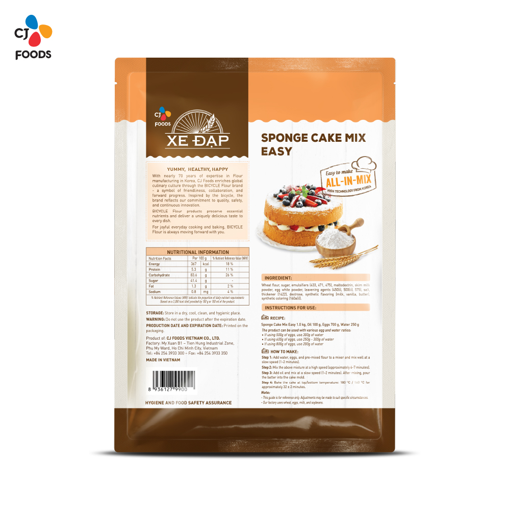 Easy Bicycle Ready-to-Mix Sponge Cake Mix - 1 kg