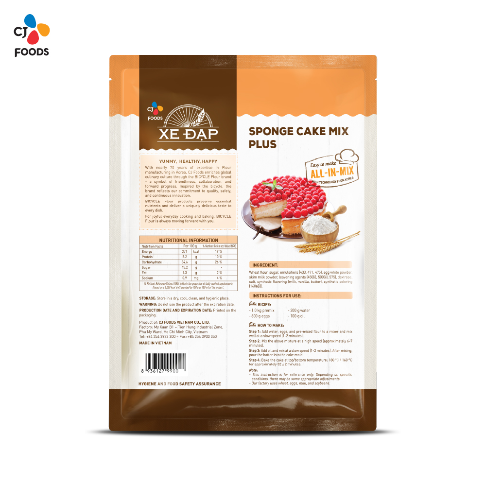 Ready-to-Mix Sponge Cake Mix Plus Bicycle - 1 kg