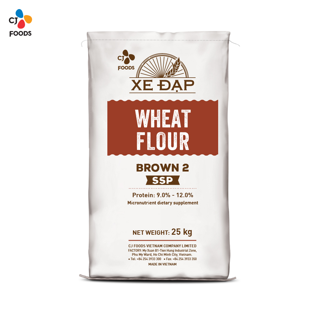 Wheat flour - brown 2 bicycle SSP bag PP - 25kg - 01