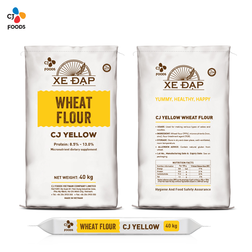 Wheat Flour, CJ, Yellow Bag, PP, 40kg