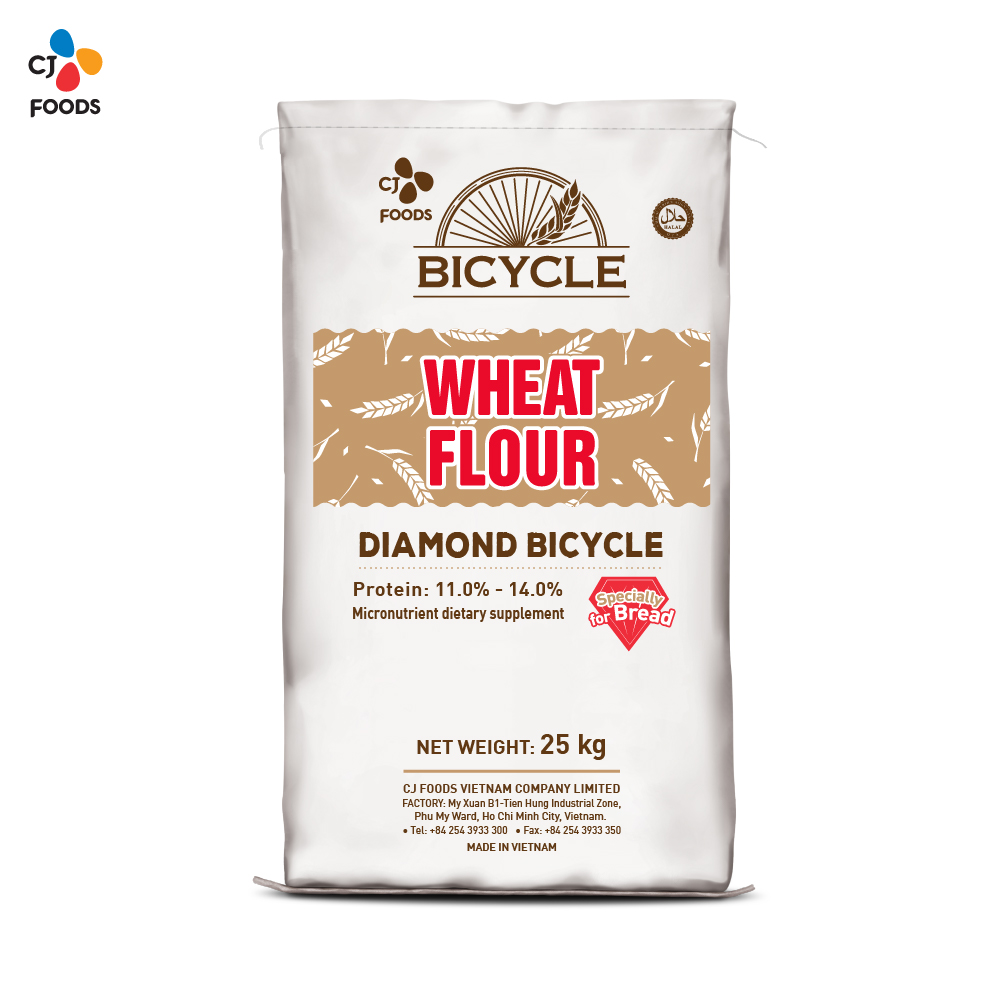 Wheat flour, diamond bicycle bag, PP, 25kg