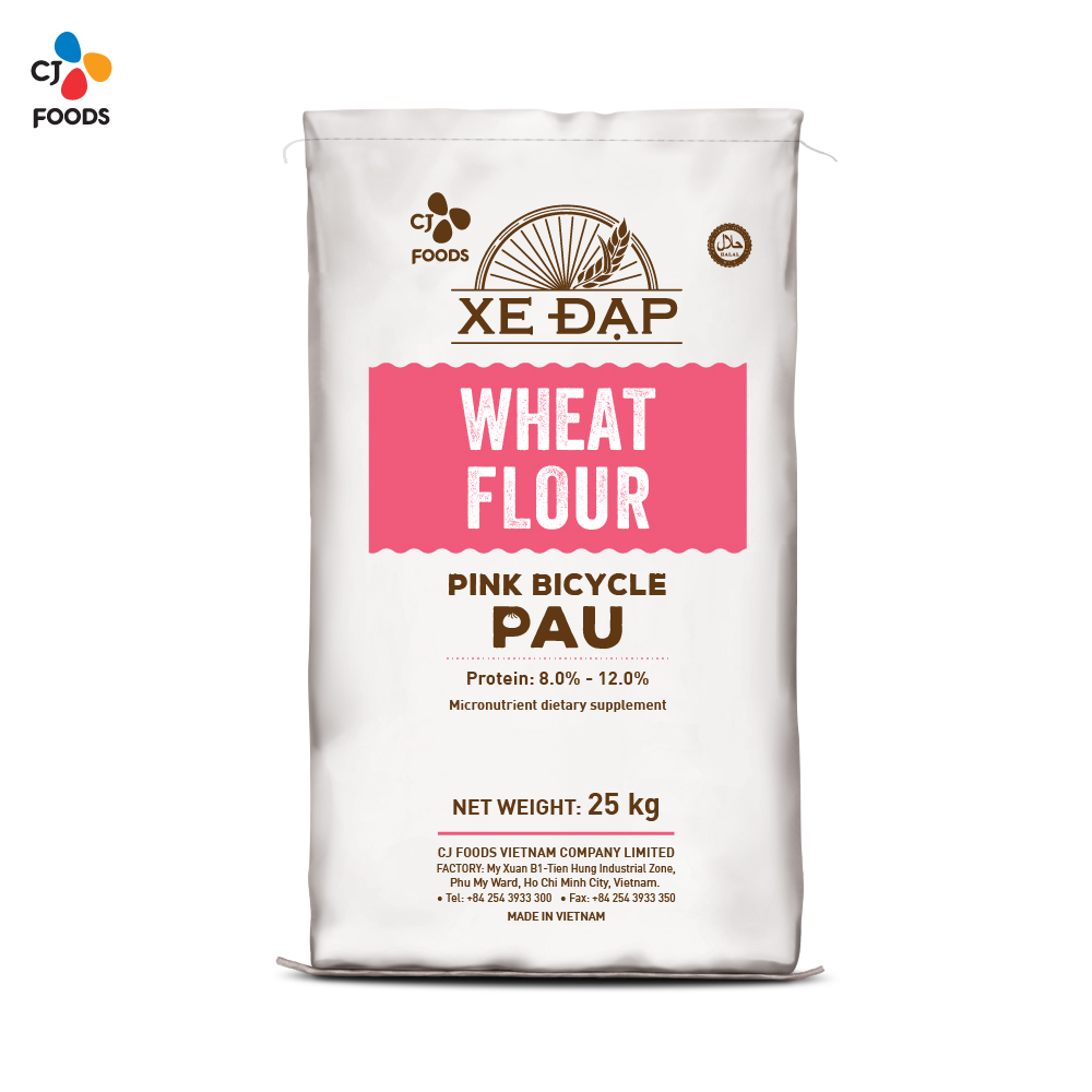 Wheat Flour, Pink Bicycle, PAU Bag, PP, 25kg