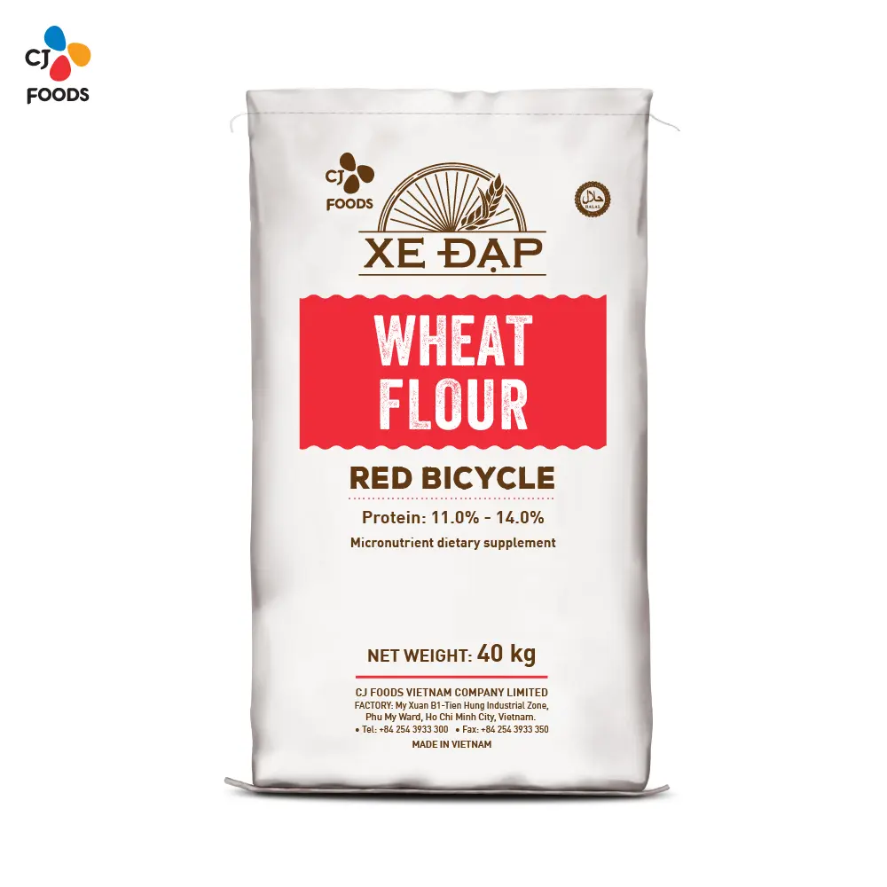 Wheat flour, red bicycle bag, polyethylene, 40 kg, 01