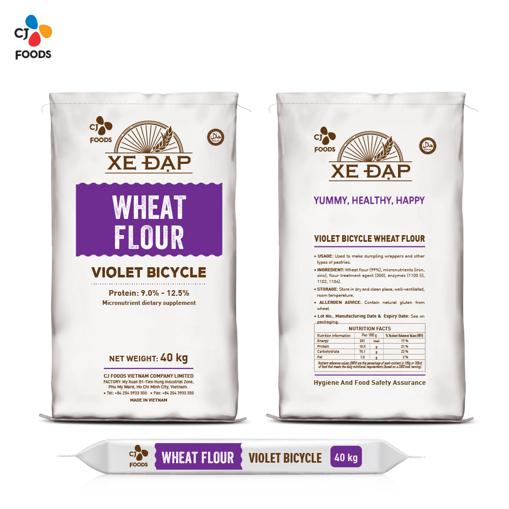 Wheat flour / Violet bicycle bag PP / 40 kg / 01