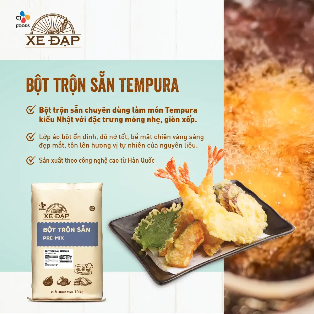 Bột trộn sẵn Tempura Xe Đạp
