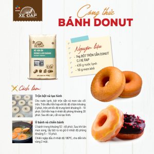 công thức bánh Donut - bột trộn sẵn Xe Đạp